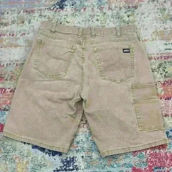 Vintage Dickies Khaki Denim Cargo Carpenter Shorts With Side Pocket Size‎ 32 - Picture 3 of 7